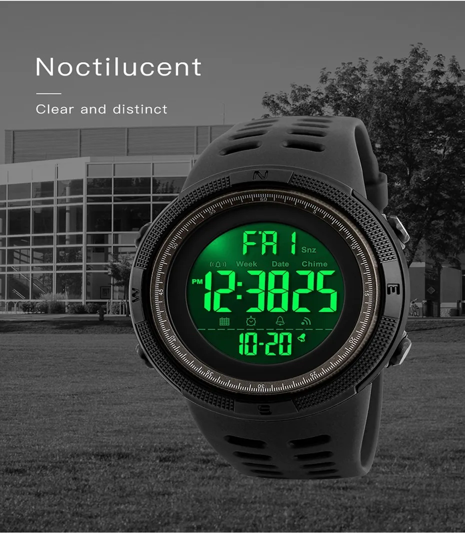 Watch Alarm Chrono Digital Wristwatches 50M Waterproof Relogio Masculino 1251