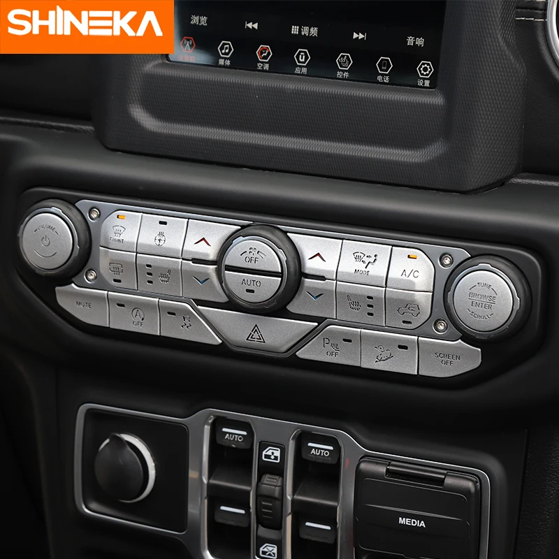 SHINEKA внутренние молдинги для Jeep Wrangler Sahara JL 2018 2019 наклейка кнопки Центрального
