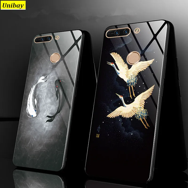 

Custom Made Huawei honor 8 Pro Case Hard 9H Anti-explode honor 8 Pro Tempered Glass Back Cover Shock-Proof honor V9 Case