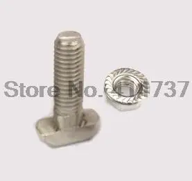 

20sets 4040 Aluminium Profile M8 T Bolt With Flange Nut Set, M8 x 40 T Screw Bolt + M8 Flange nut, 3D Printer