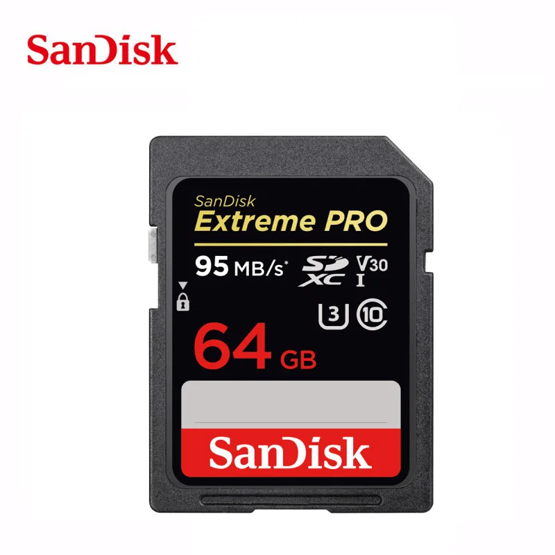 sandisk SD карта 8 ГБ 16 ГБ 32 ГБ SDHC 64 Гб 128 ГБ 256 ГБ SDXC Оригинальная карта памяти для цифровой камеры - Емкость: 95M 64G