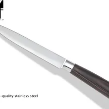 XYJ 7Cr17 из нержавеющей стали 5-дюймовый Универсальный нож острые кухонные ножи инструменты для приготовления пищи с двойным скошенным лезвием " Универсальный нож