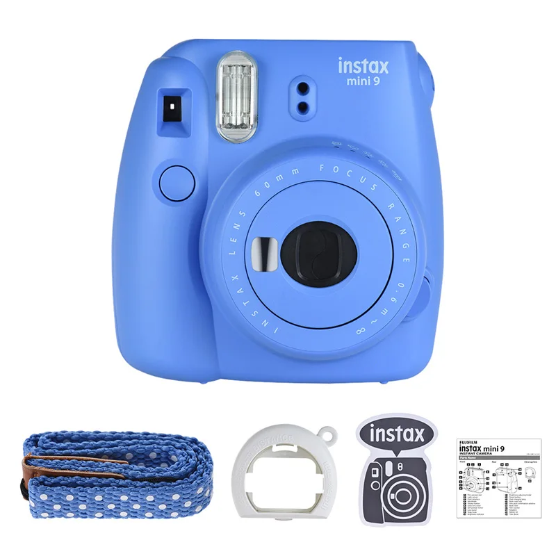 Fujifilm Instax Mini 9 фотокамера моментальной печати фотокамера Instax фотокамера всплывающая линза автоматический замер мини-камера с пленками наборы - Цвет: Sea Blue
