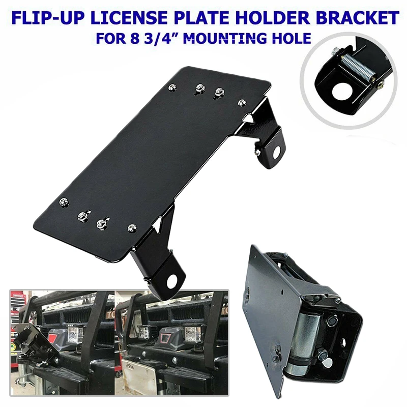 Черная электрическая лебедка Кронштейн номерного знака Стайлинг роликовая