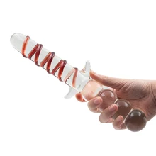 Glass Dildo Women Massager Wand Pyrex Crystal Dildo Lifelike Glass Dildo Crystal Penis Anal Plug Toys Adult toy