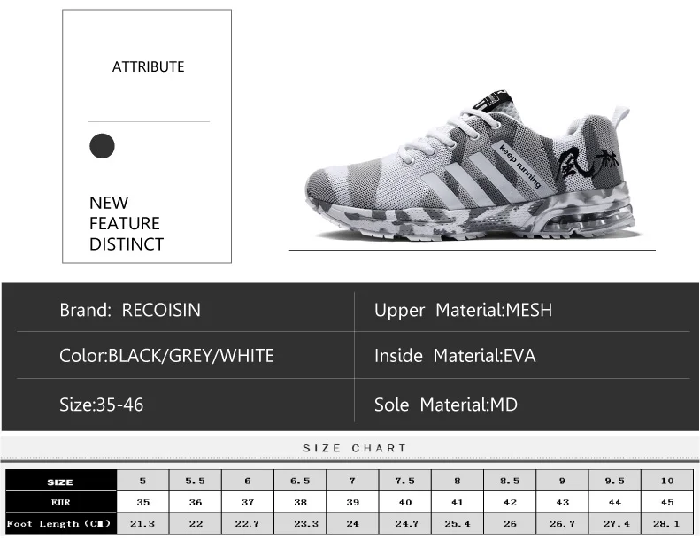 Unisex Comfortable Non-slip Outdoor Men Sneakers Trainer Shoes Women Breathable Good Quality Running Shoes Big Size 36-46 (2)