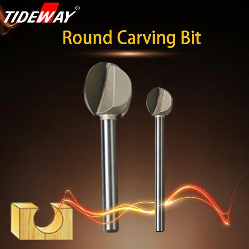 

Tideway 1pc 3mm 6mm Shank round carving bit making mould CNC bits for Woodworking CNC woodworking round 3D engraving knife