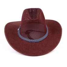 Для мужчин летний Стиль солнцезащитный крем западная ковбойская шляпа Мода широкими полями Fedora Джаз шляпа Sunbonnet летнее солнце пляж шляпа AW7589