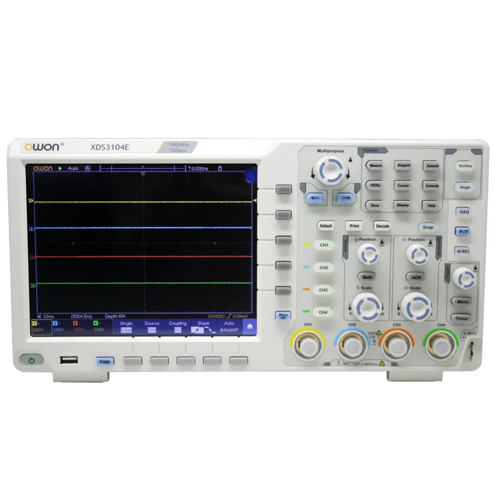 Цифровой осциллограф OWON XDS3104E 100 МГц 4 канала 8 бит сенсорный экран с низким уровнем