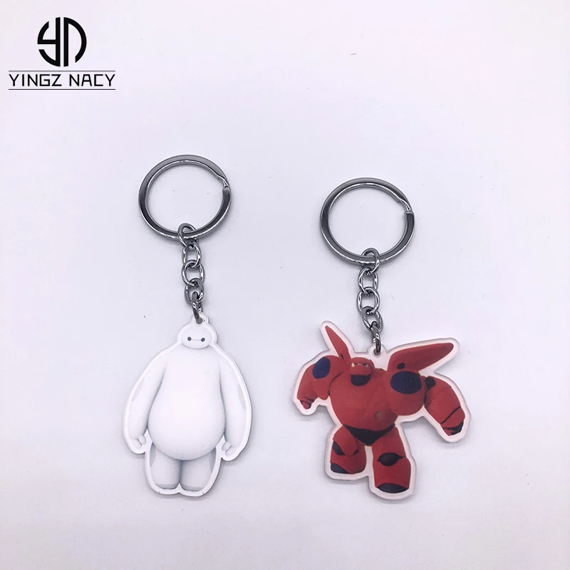 

Big Hero 6 Baymax Keychain 2 Sizes White Red Color Cute Cartoon Baymax Key chains For Women Men Kids Fashion Trinkets mini Gift