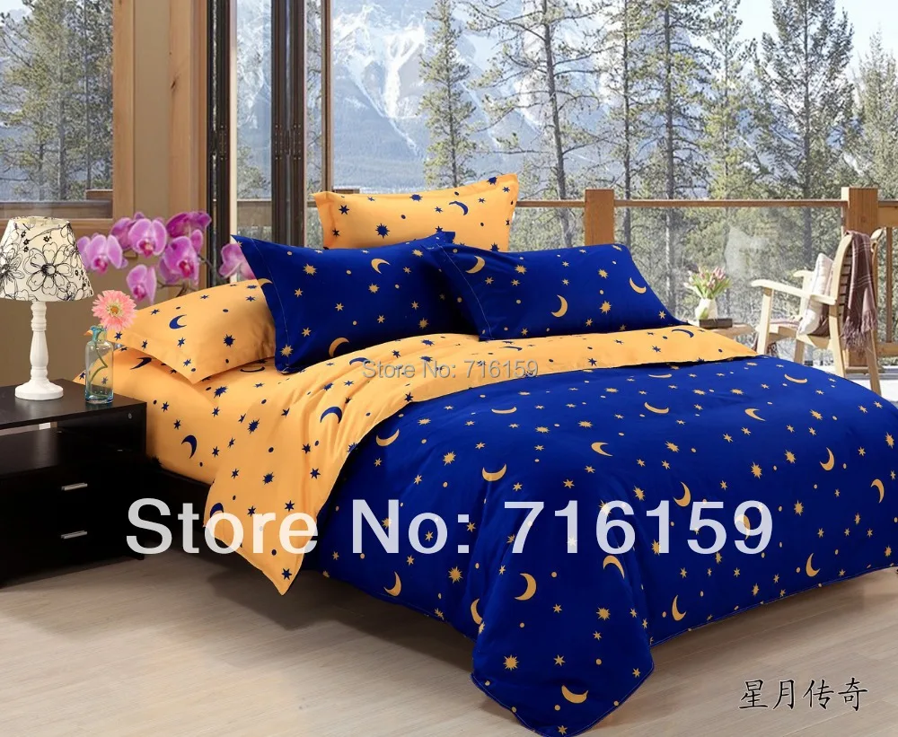 home textiles bedclothes blue and yellow star moon bedding home textiles bedclothes blue and yellow star moon bedding