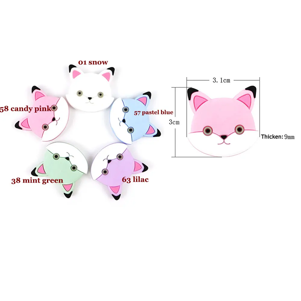3 шт силиконовые бусины в виде панды и лисы, силиконовые бусины для прорезывания зубов, 3 см, силиконовые шарики в виде животных, пчелы, оленя, перлы, Товары для малышей