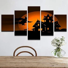 

5 panel picture Halloween wall art festival print for home modern decoration