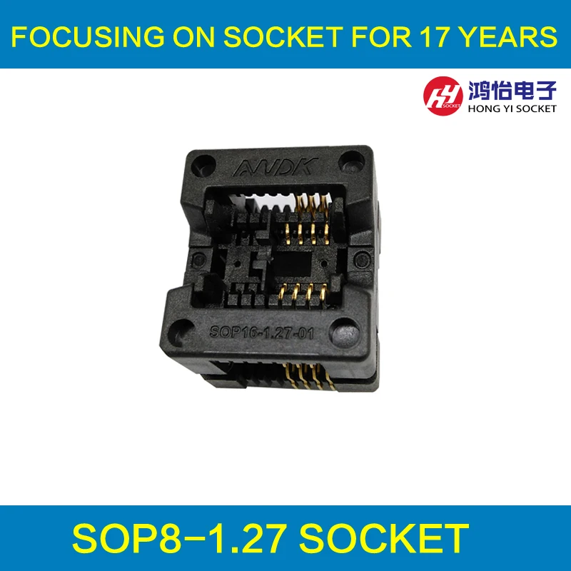 

SOP8 SOIC8 SO8 Burn in Socket Pitch 1.27mm IC Body Width 3.9mm 150mil IC Test Socket Adapter