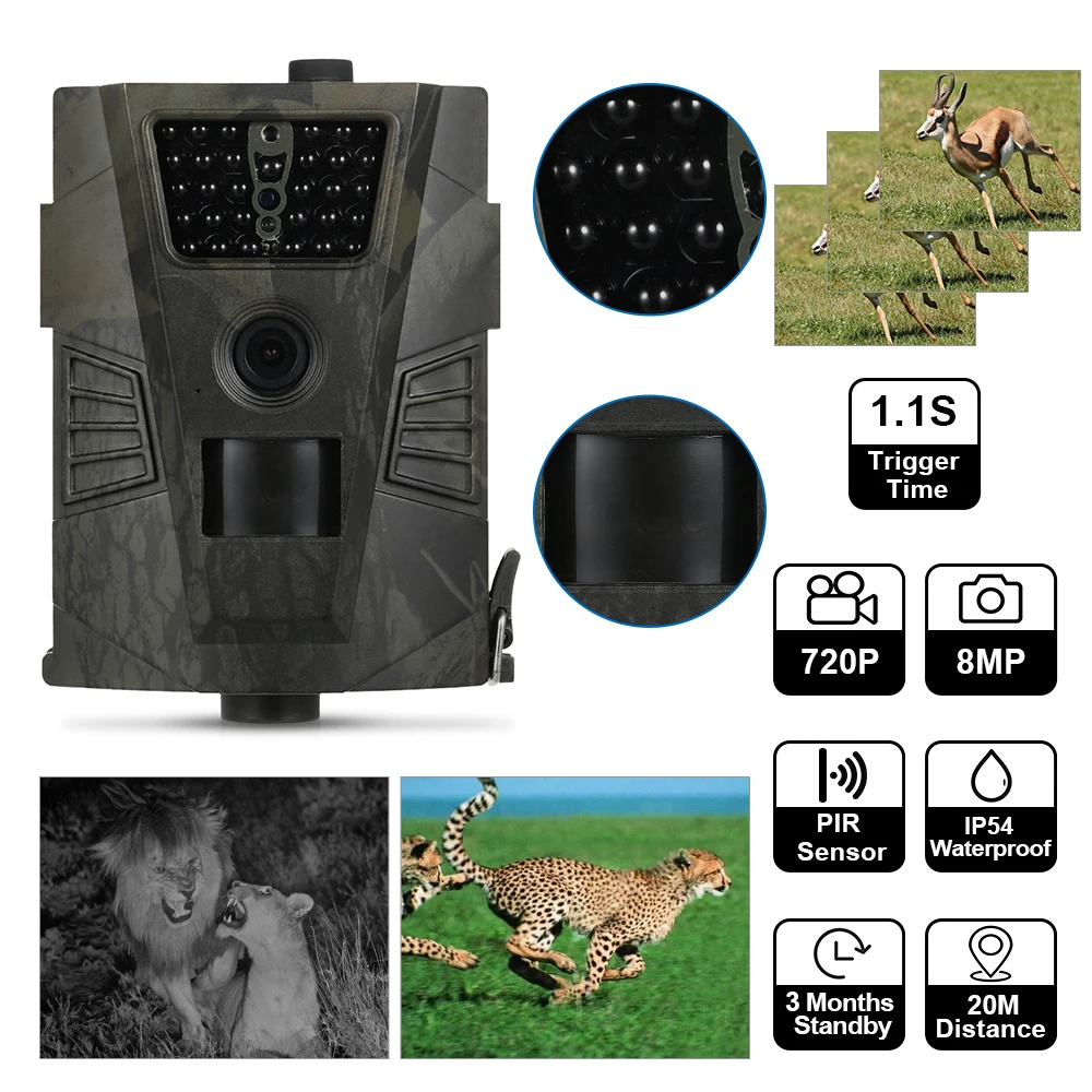 HT001B Trail camera 30 шт., инфракрасный охотничий фотоаппарат ночного видения Водонепроницаемая камера 120 градусов 12 Мп фото ловушка 1080P камера дикой природы