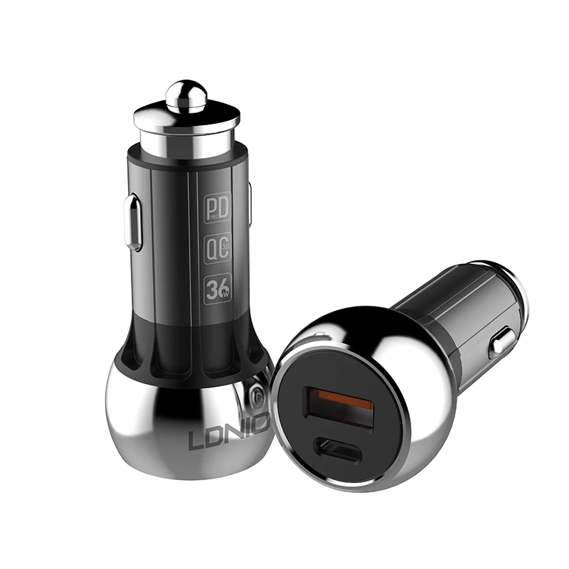 LDNIO New Arrival C1 Quick Charge 3.0 Car Charger For Xiaomi Mi 9 Redmi Note 7 Pro 36W PD Fast Phone Charger For Huawei P30
