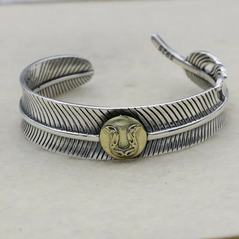 

Silver National Style Creative Solid Bracelet Female Handmade Thai Silver Retro Bracelet Fashion Bracelet Sterling Silver Bangle