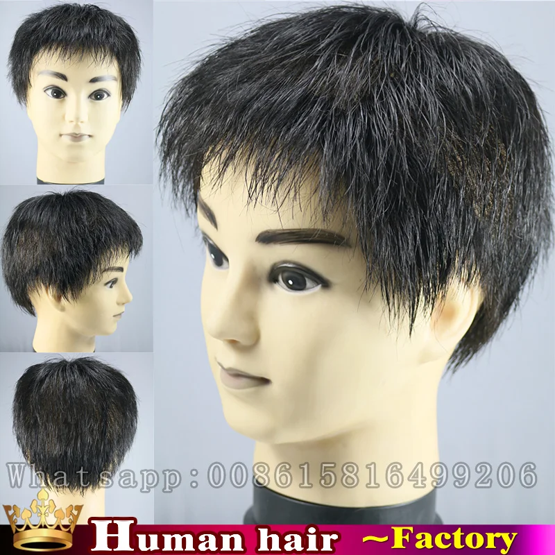 New 100 Indian Remy hair system hair replacement men's toupee perruque Undetectable bald wigs