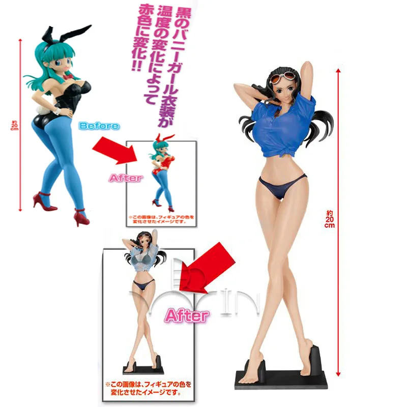 

Bulma dragon ball or ONE PIECE Nico Robin Can Take Off Clothes Temperature Color Changeable Swimsuit Ver 20cm PVC figure