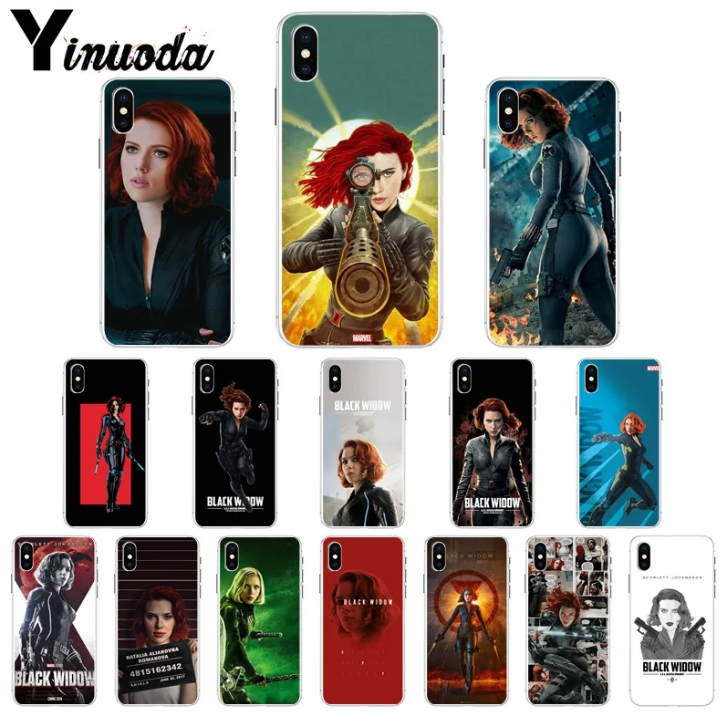 

Yinuoda Marvel hero black widow Luxury High-end Protector Case for Apple iPhone 7 6 6S Plus X XS MAX 8 5 5S SE XR Mobile Cases