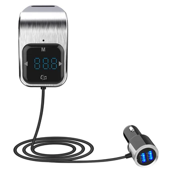

LED Display Hands Free Wireless Bluetooth4.2 FM Transmitter Car Auto Audio MP3 Player TF Cards Dual USB Charger