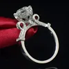 Bague CC pour femmes, argent, or blanc, bijou de luxe rond, bague de fiançailles, mariage, Chic, à la mode, CC582 ► Photo 3/6