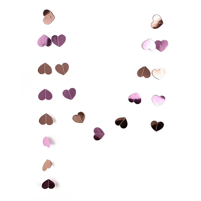 

4M Heart Dots Banner Paper Flag Party Garland Shiny Wedding Decoration Bunting for First Birthday Event Party Supplies