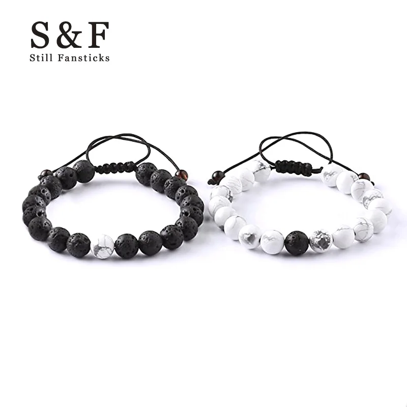 Lava Stone Couple Bracelet Men Jewelry Bracelets For Women Pulseira Masculina Jewellery Feminina Bileklik Adjustable Armbanden Lava Stone Couple Bracelet Men Jewelry Bracelets For Women Pulseira Masculina Jewellery Feminina Bileklik Adjustable Armbanden