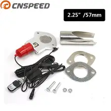 CNSPEED 2.25” inch Exhaust Control Valve With Remote Control Car Electric Exhaust Valve Cut outs Electric Exhaust Cutout kit