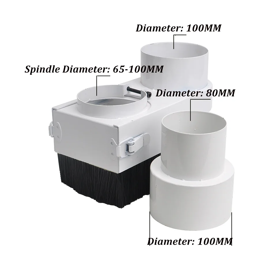 Daedalus CNC Пылезащитная щетка пылесос 65 мм-105 мм с конверсионной головкой 80 мм для деревообрабатывающего токарного станка с ЧПУ лазерный Mahchine