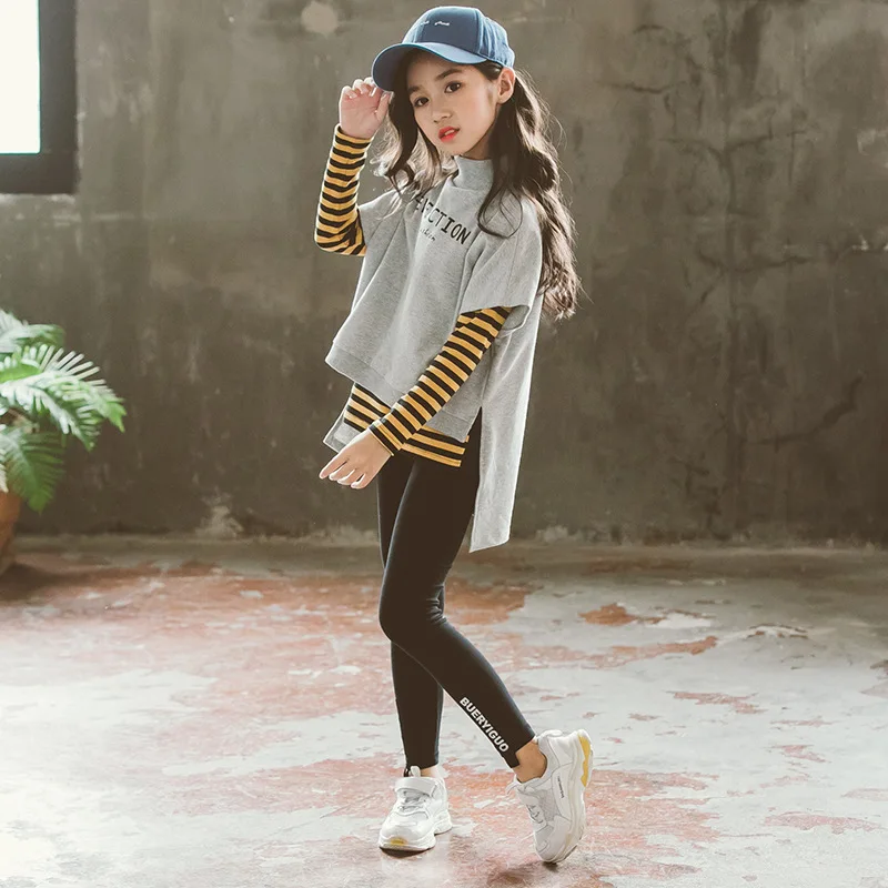 

Teenage Girls Clothes Spring 5-12year Children Cute Clothing Set Cotton Coat+Pants+Underwear 3 Piece Kids Fashion Clothes Sets