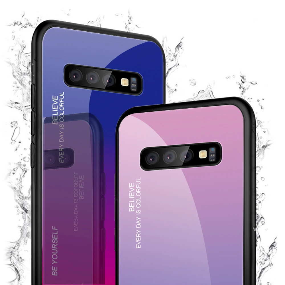 Для Samsung Galaxy S8 S9 S10 Plus Note 8 9 A5 A6 A7 A8 A9 A10 A20 A30 A50 плюс M10 M20 M30 чехол закаленное Стекло + из