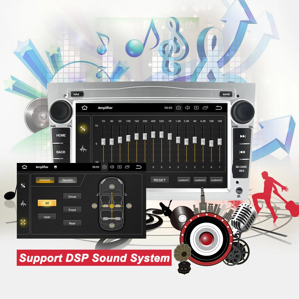 Best Bonroad Android 9.0 2 DIN Car GPS Navigation Multimedia Player For Opel Astra Vectra Antara Zafira Corsa  Video Audio Player 1