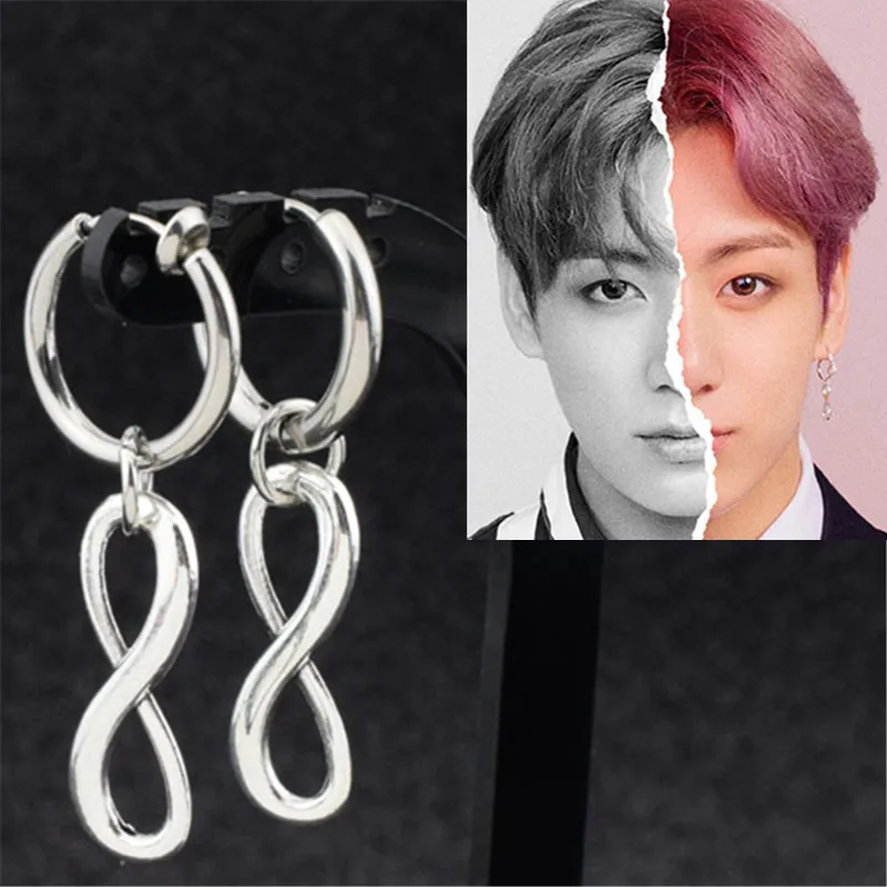 

KPOP DNA Korean Tassel Earrings 8 Word For Men Women Korea JIMIN Stud Earrings Statement Jewelry Exquisite Gift Wholesale