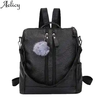 

Aelicy Women Backpacks Vintage Black Rucksack Brand Shoulder Bags School Bag Women Backpack School Bags for Teenage Female
