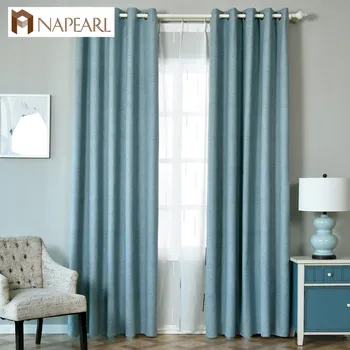 

NAPEARL 1 Piece 100% Blackout Curtain Shade Modern Window Bedroom Drape Solid Color Black Beige Blue Brown Ready Made Curtains