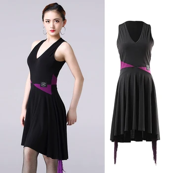 

2019 Adult Latin Practice Dress Ballroom Latin/Cha Cha/Rumba/Samba Modern Dance Dress Standard Dance Competition Dress DQS2015