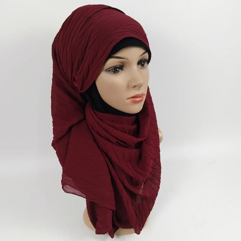 M18 10 шт Высокое качество crinkle bubble шифон хиджаб обёрточная бумага шали, шарфы повязка на голову 180*85 см