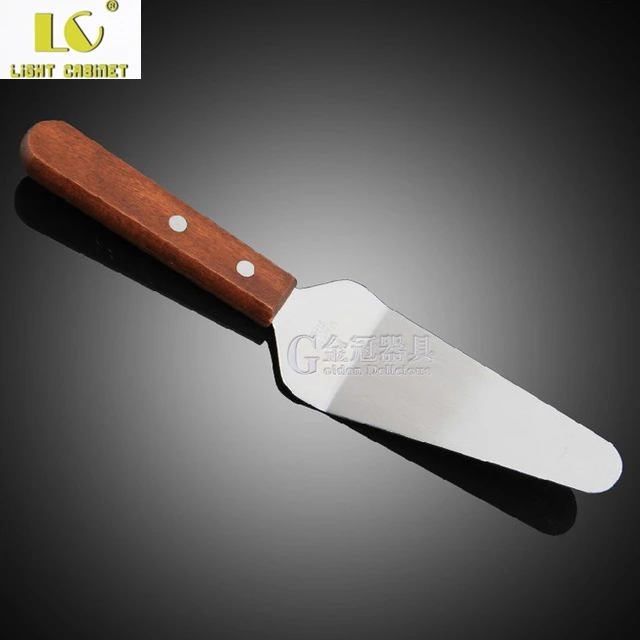 LC Cake shovel with wood handle cheese knives Pizza shovel baking tool