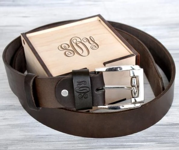 engraved leather belts