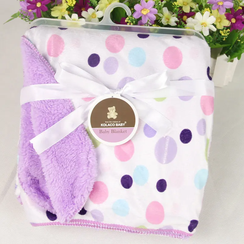 Высококачественное детское одеяло, детское утепленное Двухслойное Флисовое одеяло-конверт для коляски для новорожденных - Цвет: 03L