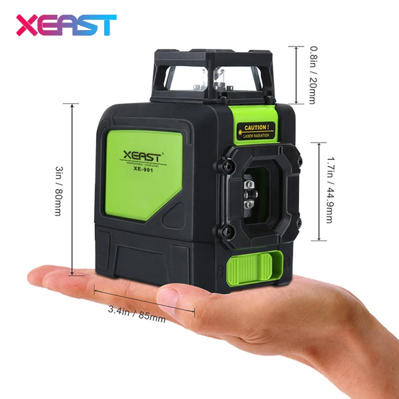 

XEAST XE-901 5 Lines 3D Green Laser Levels Self Leveling 360 Horizontal an Vertical Cross Super Powerful Green Laser Beam Line
