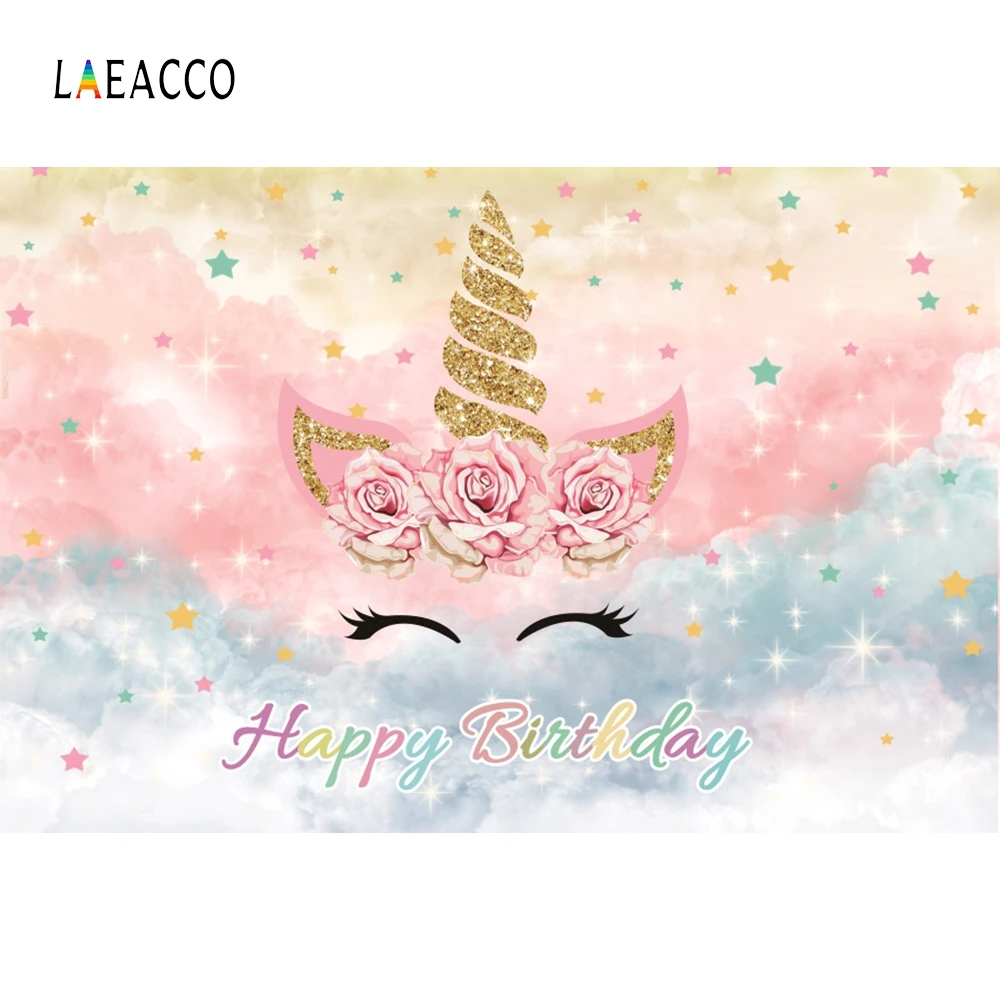Laeacco Unicorn Party Flower Portrait Scene Baby Photography Backgrounds Customized Photographic Backdrops For Photo Studio Laeacco Unicorn Party Flower Portrait Scene Baby Photography Backgrounds Customized Photographic Backdrops For Photo Studio