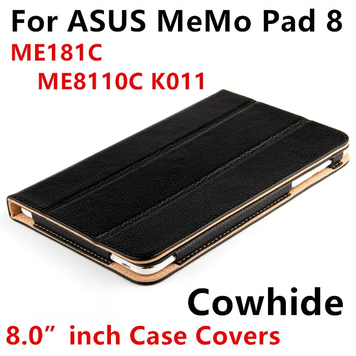 

Case Cowhide For ASUS MeMo Pad 8 Protective Smart cover Genuine Leather Tablet For MeMoPad ME181C ME8110C K011Protector Sleeve