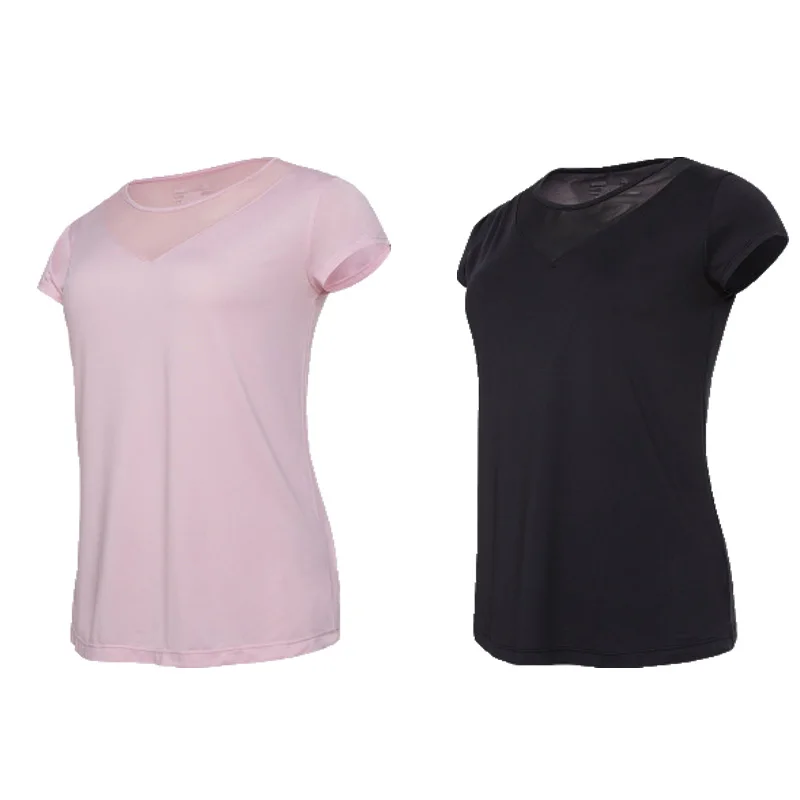 Женский топ для бега, спортивные футболки, короткий рукав, для спортзала, Женская Сексуальная рубашка, для фитнеса, тренировок, спортивная рубашка