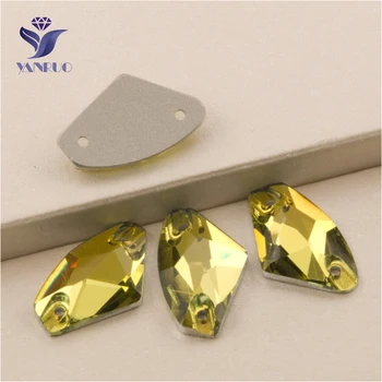 

YANRUO 3256 All Sizes Lt.Topaz Super Shiny Galactic Sewing Rhinestone Sew On Crystal Strass Flatback For Clothing Accessories
