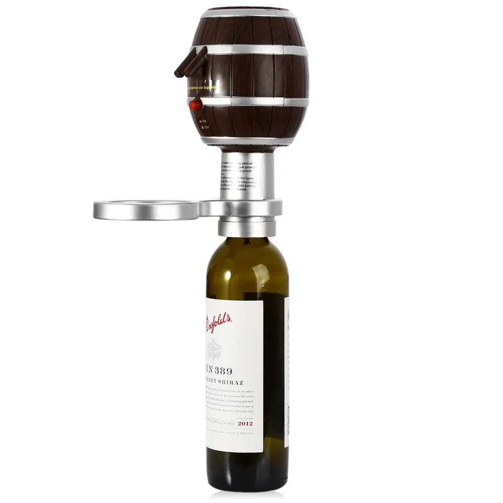 Premium Hot Electric Wine Pourer Decanter Pump Wooden Barrel Bottle