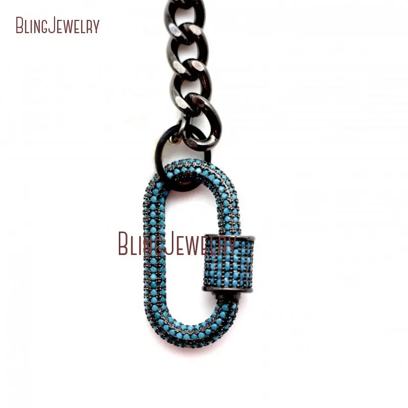 20190404-NM26353-micro pave screw clasp gunmetal plated chain necklace carabiner lock necklace_14