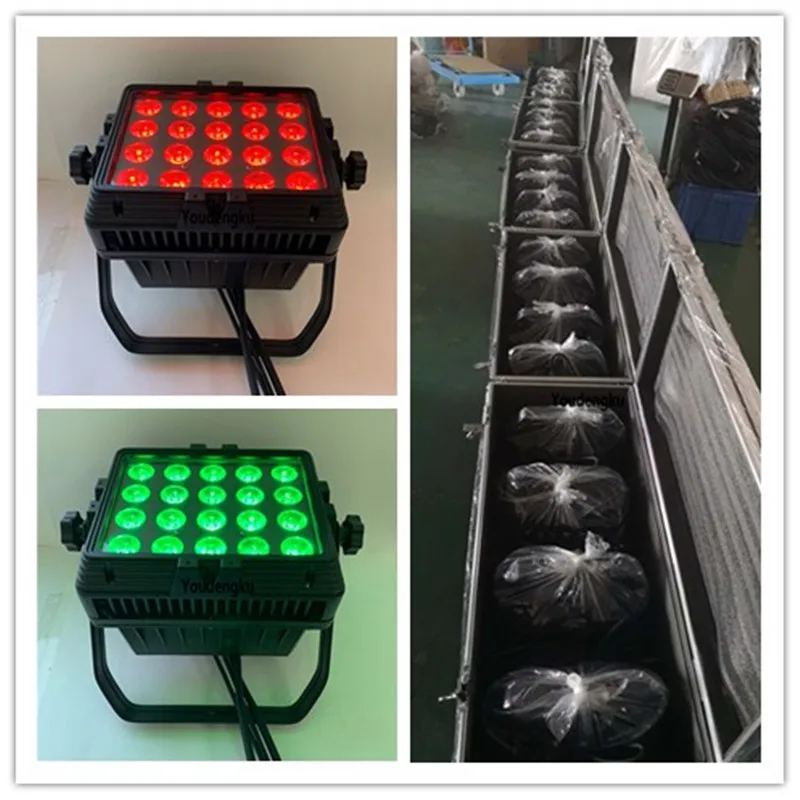 8 pcs with flightcase guangzhou cheap Rain proof 6 in 1 20x18w rgbwa uv Top Quality Outdoor dmx city color led wall wash light