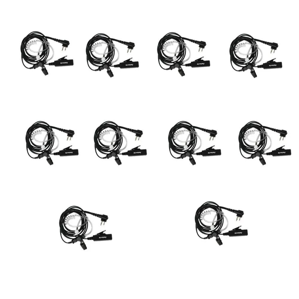 10pcs 2 Pin Walkie Talkie Earpiece MIC for Motorola Radio XTN446 500 600 2 Way Radio